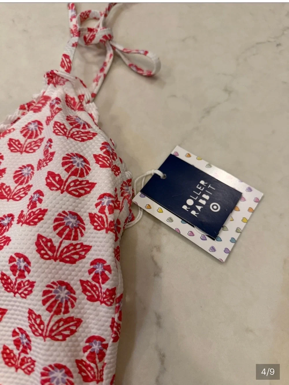 New Roller Rabbit x Target Women Pink Seashell Print One-Piece Swimsuit